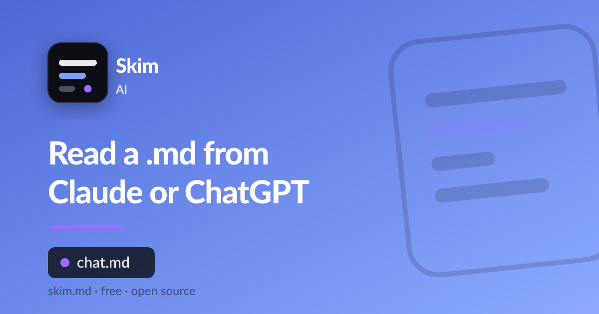 A .md file from Claude or ChatGPT rendered as a clean formatted page