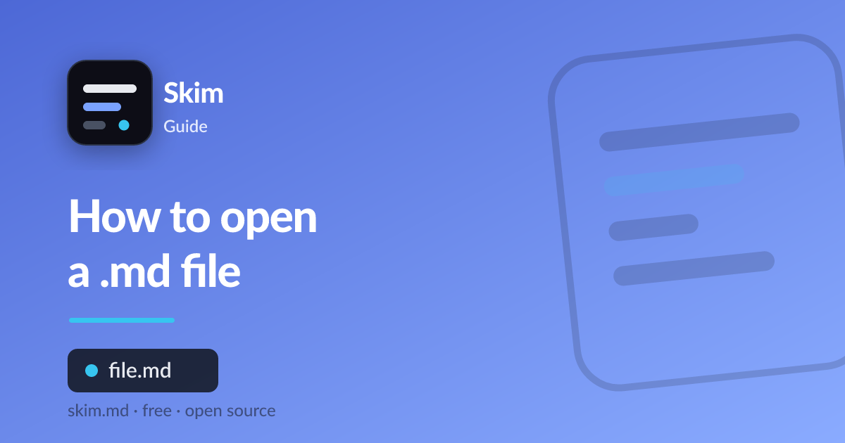 Opening and reading a .md markdown file as a formatted page