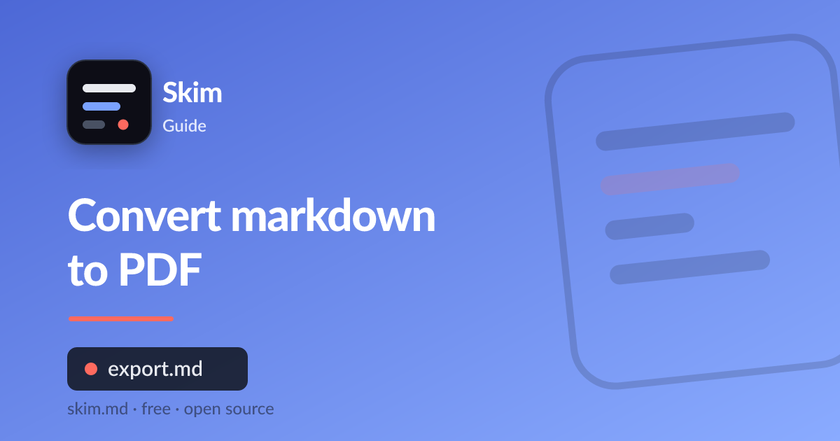 Converting a markdown .md file into a clean PDF