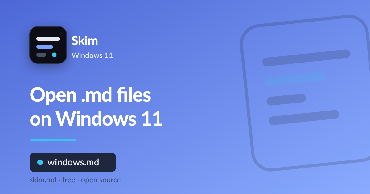Opening a .md markdown file on Windows 11