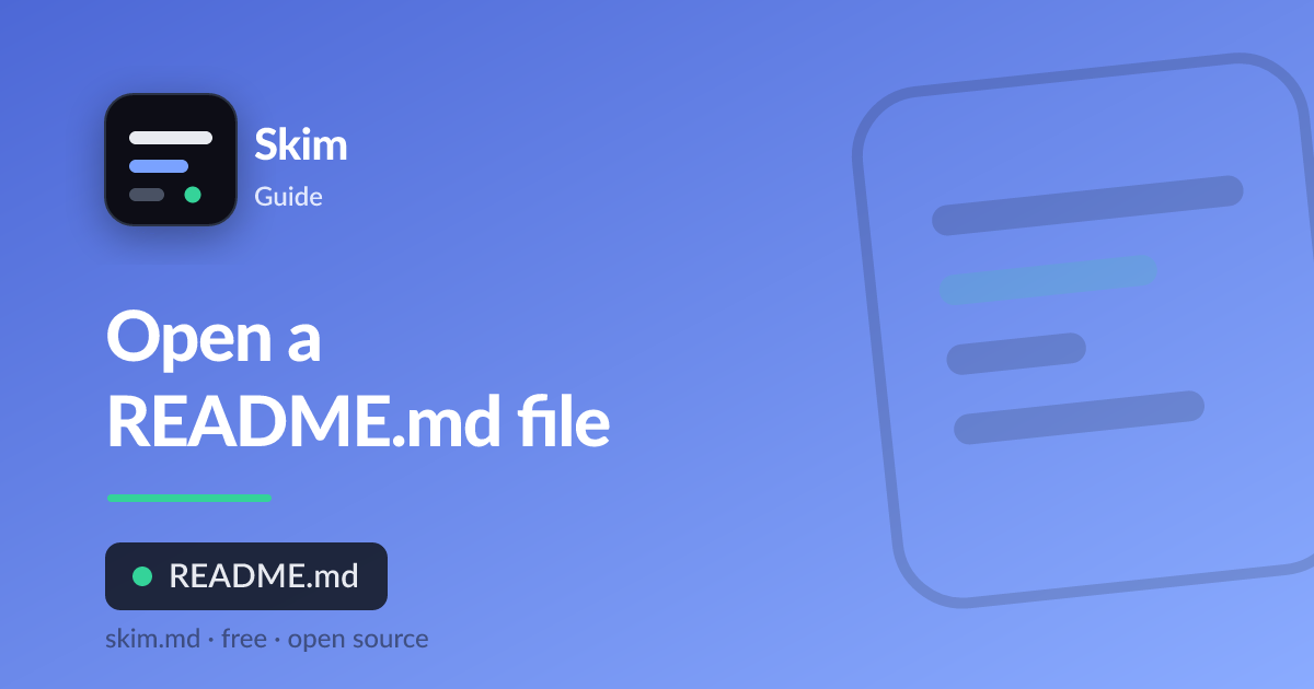 A README.md file rendered as a formatted page by Skim
