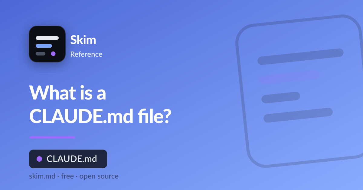 What a CLAUDE.md file is and how Claude Code uses it