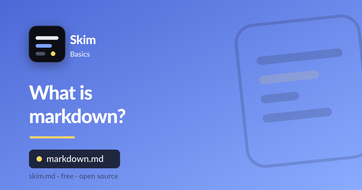 Markdown source text turning into a formatted page
