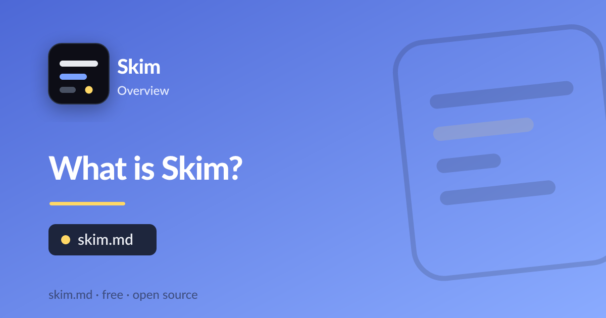 Skim, the free open-source markdown viewer, rendering a document in the browser